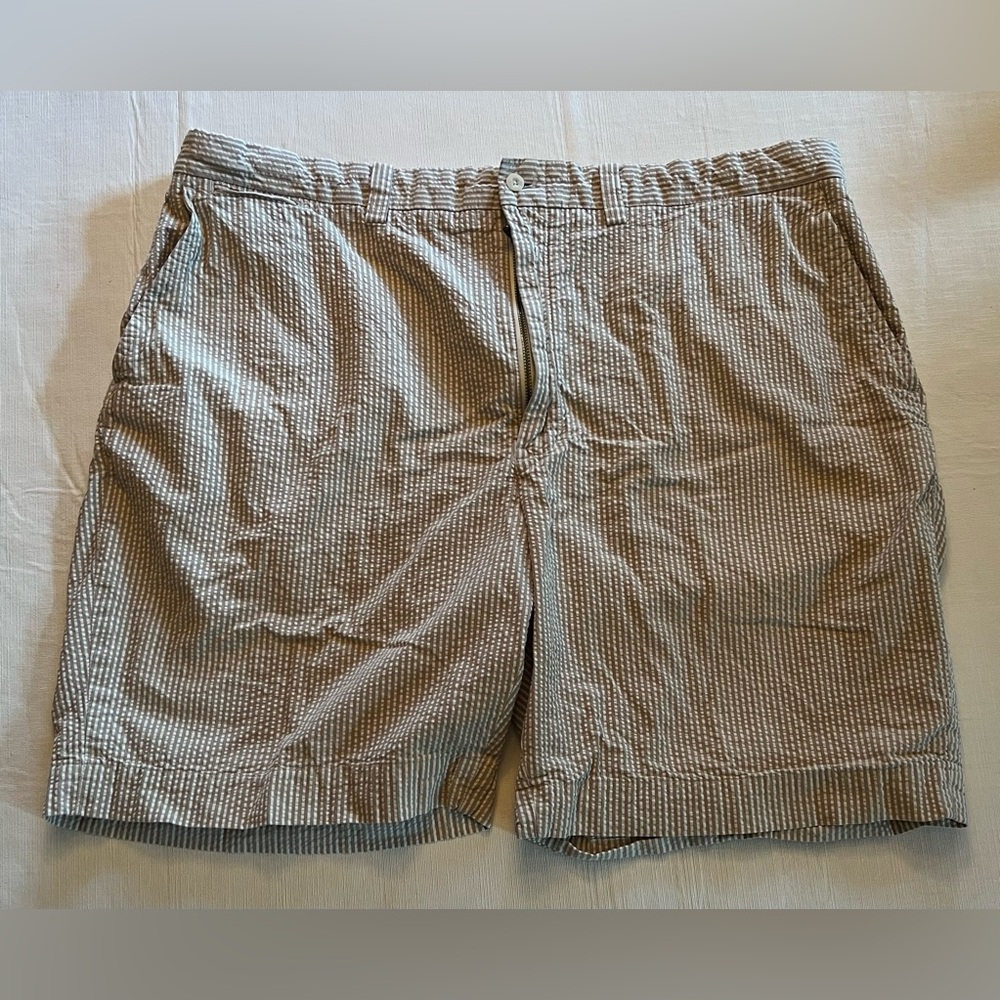 Polo Ralph Lauren men’s Big and Tall Brown and White seersucker shorts